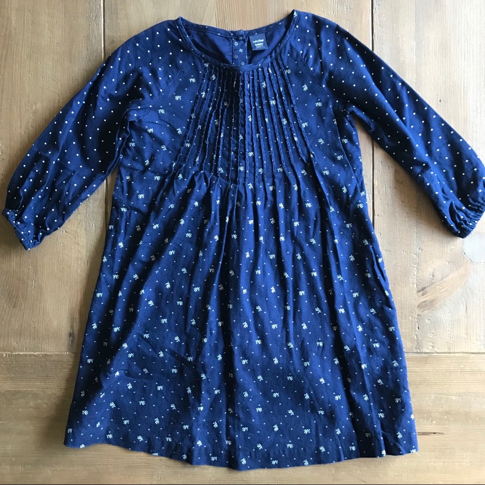 Gap navy blue white floral dress 4years